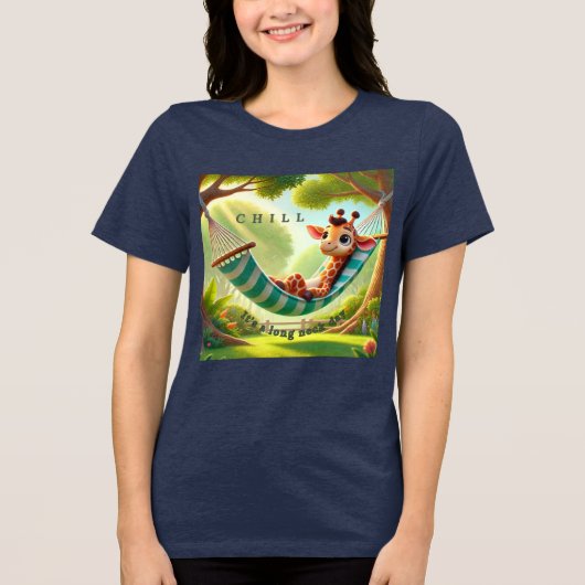 Chill - Es ist eine Lange Nacht Giraffe Tri-Blend Shirt (Vorderseite)