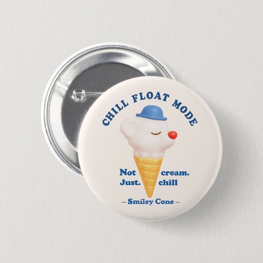 Chill Float Mode: Not Just Cream Dog Ice Cream Button (Vorne & Hinten)