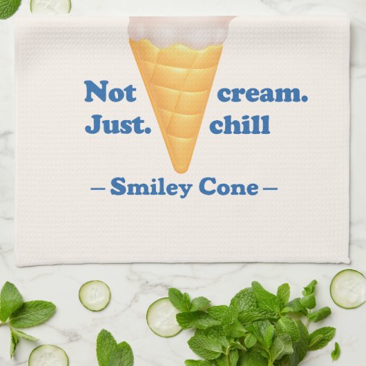 Chill Float Mode: Not Just Cream Dog Ice Cream Geschirrtuch (Gefaltet)