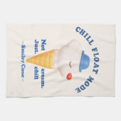 Chill Float Mode: Not Just Cream Dog Ice Cream Geschirrtuch (Horizontal)