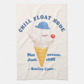 Chill Float Mode: Not Just Cream Dog Ice Cream Geschirrtuch (Vertikal)