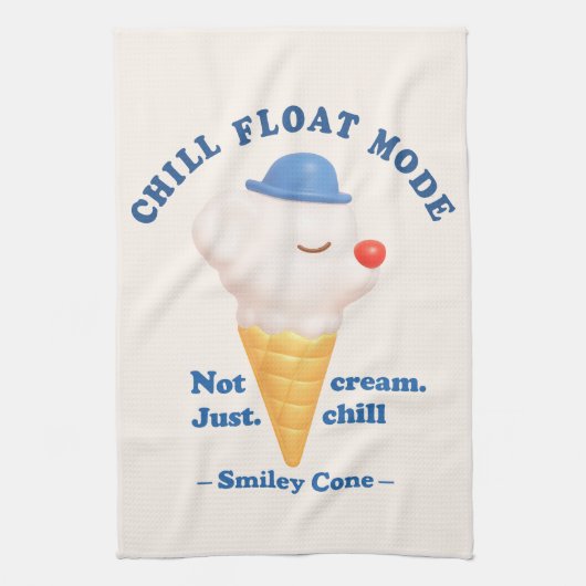 Chill Float Mode: Not Just Cream Dog Ice Cream Geschirrtuch (Vertikal)