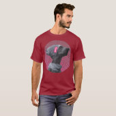 Chill Funny Pensive Hipster Dog Hot Pink T-Shirt (Vorne ganz)