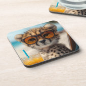 Chill-Gepard Getränkeuntersetzer (Linke Seite)