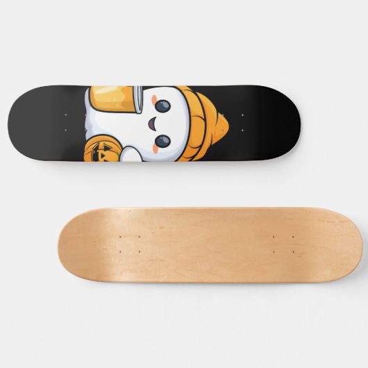 Chill Ghost Warme Kaffee Gemüter Fall Skateboard (Horizontal)