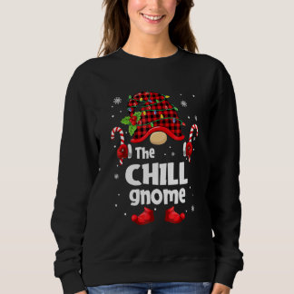 Chill Gnom Büffel Kariert Weihnachtsbaum Familie X Sweatshirt