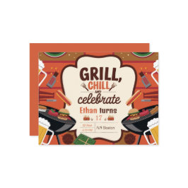 Chill Grill und Bier Einladungskarte zum Geburtsta Einladung