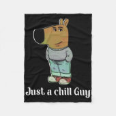 Chill Guy Dog Tee Funny Chill Guy Meme Fleecedecke (Vorderseite)