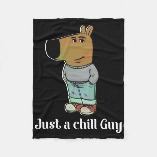 Chill Guy Dog Tee Funny Chill Guy Meme  Fleecedecke (Vorderseite)