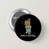 Chill Guy Hund Tee Lustiger Chill Guy Meme Button (Vorne & Hinten)