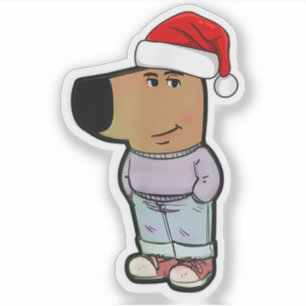 Chill-Guy-Hund-Weihnachten-Hut Lustiger Chill-Guy- Aufkleber
