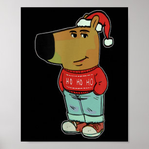 Chill Guy Meme trägt hässlichen Weihnachtspullover Poster