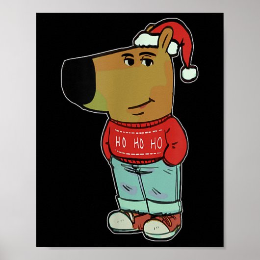 Chill Guy Meme trägt hässlichen Weihnachtspullover Poster (Vorne)