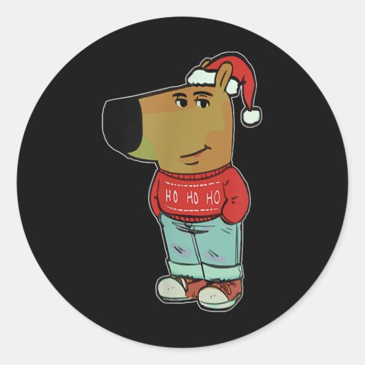 Chill Guy Meme Wearing Ugly Christmas Sweater  Runder Aufkleber (Vorderseite)