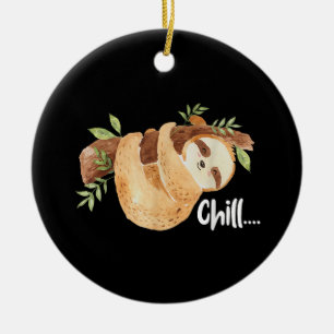 Chill Hängender Faultier-Wildtierliebhaber Zooaufs Keramik Ornament