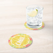 Chill Lemon Citrus Slices Runder Pappuntersetzer (Vor Ort)
