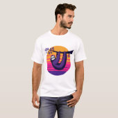 Chill like a sloth - Retro Sunset Sloth T-Shirt (Vorne ganz)
