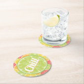 Chill Limon Citrus Slices Runder Pappuntersetzer (Vor Ort)