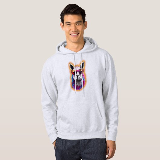 Chill Llama | Funky Synthwave Hoodie (Vorne ganz)