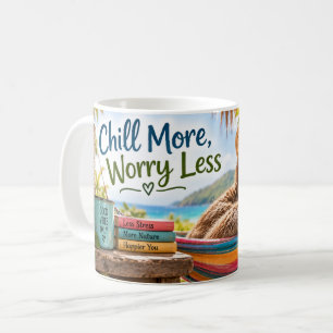 Chill mehr, sorge dich weniger Faultier Kaffeetasse