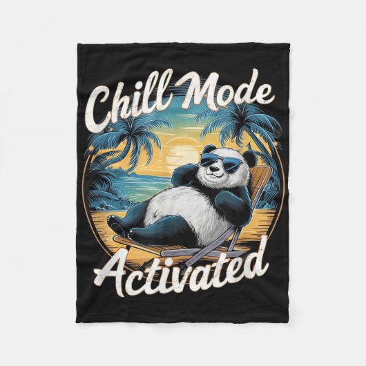 Chill-Mode aktiviert lustige Panda-Kälte in der S Fleecedecke (Vorderseite)