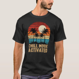 Chill Mode aktiviert Retro Sunset Palm Tree T-Shirt