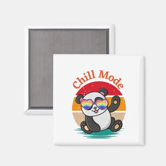 Chill Mode Panda Magnet (Vorderseite/Rückseite)