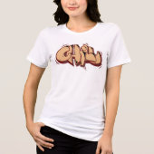 Chill modern Graffiti Schokoladenbraun Tri-Blend Shirt (Vorderseite)