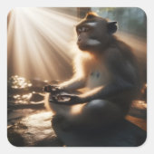 Chill Monkey Quadratischer Aufkleber (Vorderseite)