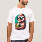 "Chill Monkey Sipping Coconut - Cool Summer Vibes" T-Shirt (Vorderseite)