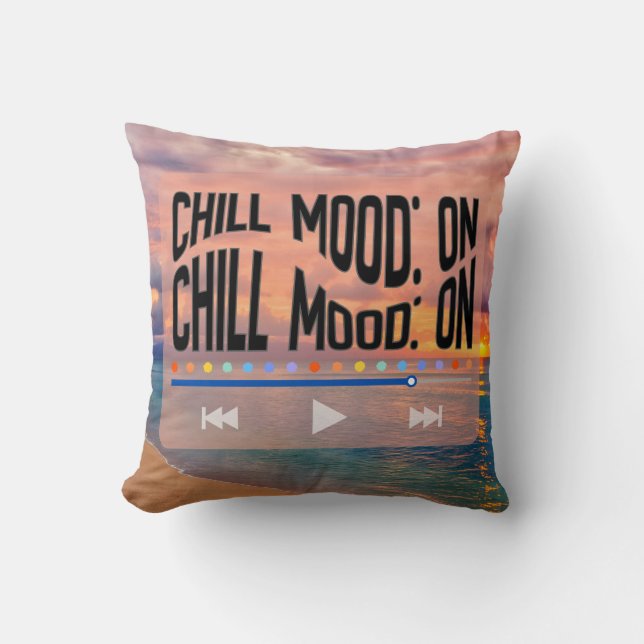 Chill Mood On Retro Beach Art Kissen (Vorderseite)