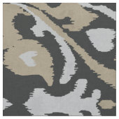 Chill-neutrale, graubeige schwarze Kat-Stammmuster Stoff (Nahaufnahme)