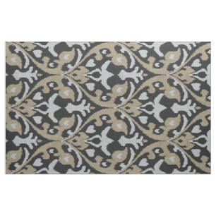 Chill-neutrale, graubeige schwarze Kat-Stammmuster Stoff