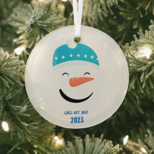 Chill Out Bro Snowman Ornament Aus Glas
