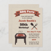 Chill Out Hinterhof GRILLEN Geburtstagsparty Einladung (Vorne/Hinten)