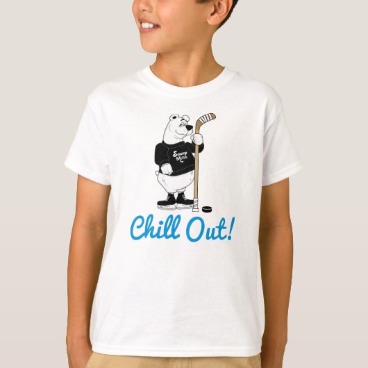 Chill Out Hockey Polar Bear T - Shirt (Vorderseite)