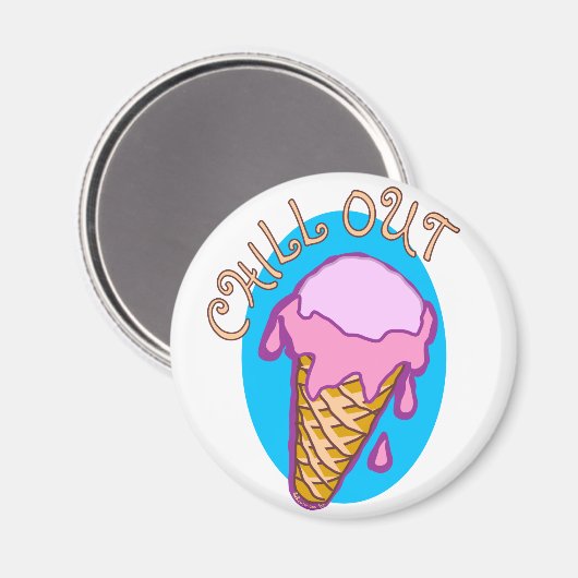 Chill Out Ice Creme Magnet (Vorderseite/Rückseite)