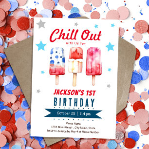 Chill Out Kids Sommer-Eispops 1. Geburtstag Einladung
