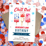 Chill Out Kids Summer Ice Pop 2. Geburtstag Einladung<br><div class="desc">Kindergeburtsthema im Sommer. Einfach zu personalisieren. Auch als digitaler Download erhältlich! Frühling,  Sommer Party Popsicle,  Chill Out,  coole Leckereien,  4. Juli Geburtstagsparty</div>
