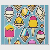 Chill Out - Lebhafter Eiscreme-Knochen Geschenkpapier (Flach)