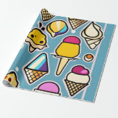 Chill Out - Lebhafter Eiscreme-Knochen Geschenkpapier (Ungerollt)