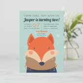 Chill Out | Niedliche Winterfox Geburtstagsparty Einladung (Stehend Vorderseite)
