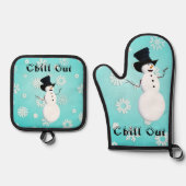 Chill Out Oven Mitt & Pot Holder Ofenhandschuh & Topflappen-Set (Vorderseite)