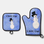 Chill Out Oven Mitt & Pot Holder Ofenhandschuh & Topflappen-Set (Vorderseite)