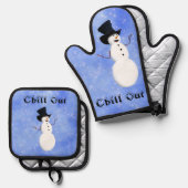 Chill Out Oven Mitt & Pot Holder Ofenhandschuh & Topflappen-Set (Vorderseite/Rückseite)