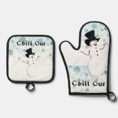 Chill Out Oven Mitt & Pot Holder Ofenhandschuh & Topflappen-Set (Vorderseite)