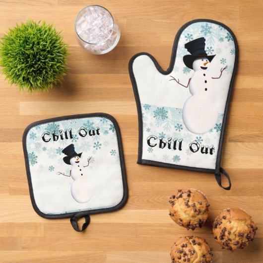 Chill Out Oven Mitt & Pot Holder Ofenhandschuh & Topflappen-Set (Oben Unten)