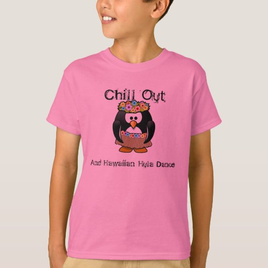 Chill Out Pinguin Hawaiian Hula Tance Aloha T-Shirt (Vorderseite)