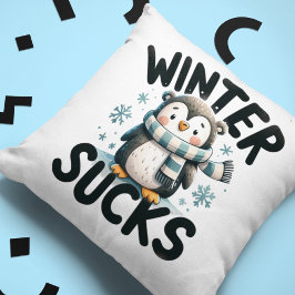 Chill Out Pinguin - Winter Spaß Throw Kissen