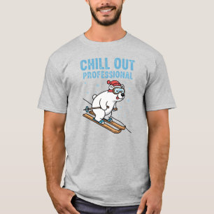 Chill Out Profi Eisbär Skifahren T-Shirt